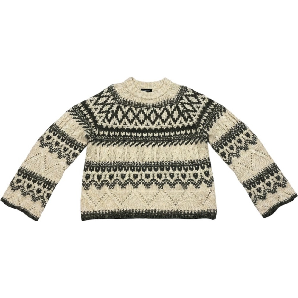 Womens Oversized Sweater Fair Isle Nordic Sandi Ski Cabincore Knit M Academia